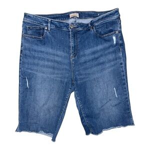 LOFT Classic Blue Denim Bermuda Jean Shorts